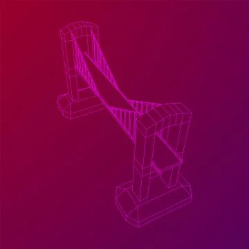 Bridge connection structure wireframe Stock Illustration