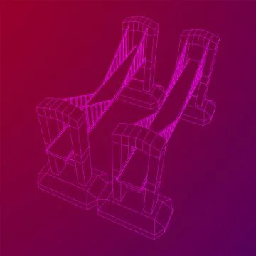 Bridge connection structure wireframe Illustrazione stock