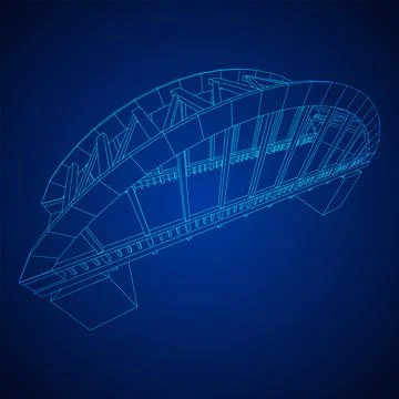 Bridge connection structure. Wireframe low poly mesh Illustrazione stock