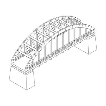 Bridge connection structure. Wireframe low poly mesh Stock Illustration