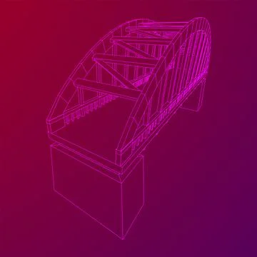 Bridge connection structure. Wireframe low poly mesh Illustrazione stock
