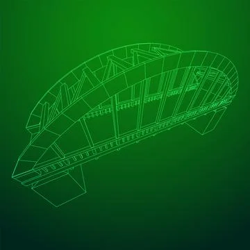 Bridge connection structure. Wireframe low poly mesh Stock Illustration
