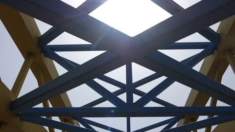 Bridge Construction against sky Stock Footage