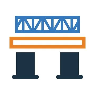 Bridge, construction, brick bridge, brick bridge icon Stock Illustration