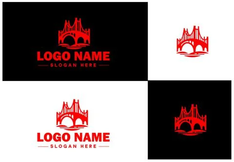 Bridge Construction Building logo icon vector for business brand app icon c.. Ilustración de archivo
