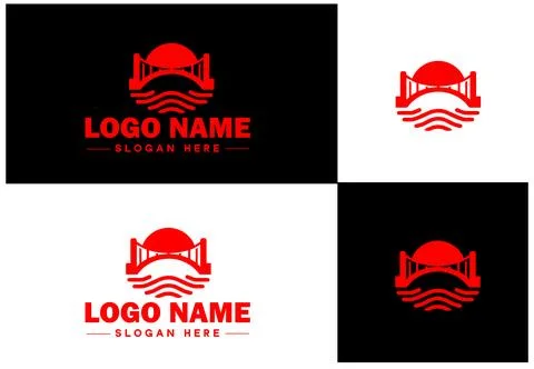 Bridge Construction Building logo icon vector for business brand app icon c.. Ilustración de archivo