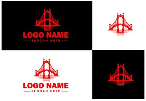 Bridge Construction Building logo icon vector for business brand app icon c.. Ilustración de archivo