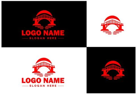 Bridge Construction Building logo icon vector for business brand app icon c.. Ilustración de archivo