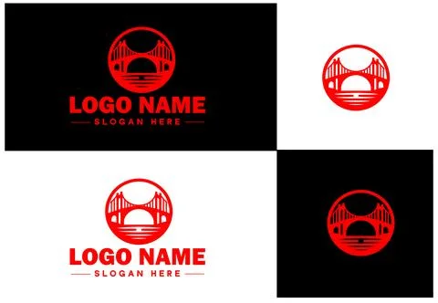Bridge Construction Building logo icon vector for business brand app icon c.. Ilustración de archivo