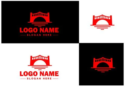 Bridge Construction Building logo icon vector for business brand app icon c.. Ilustración de archivo