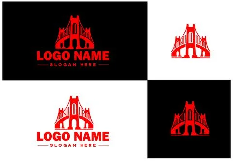 Bridge Construction Building logo icon vector for business brand app icon c.. Ilustración de archivo