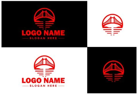 Bridge Construction Building logo icon vector for business brand app icon c.. Ilustración de archivo