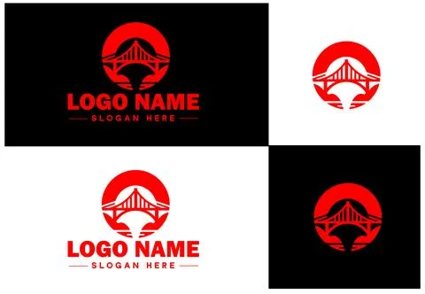Bridge Construction Building logo icon vector for business brand app icon c.. Ilustración de archivo