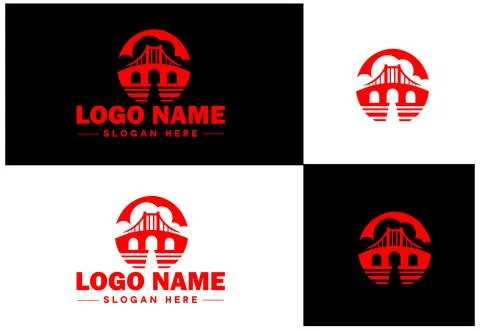 Bridge Construction Building logo icon vector for business brand app icon c.. Ilustración de archivo