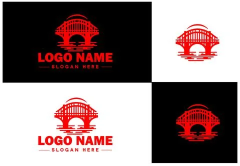 Bridge Construction Building logo icon vector for business brand app icon c.. Ilustración de archivo