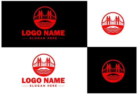 Bridge Construction Building logo icon vector for business brand app icon c.. Ilustración de archivo