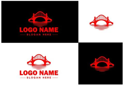 Bridge Construction Building logo icon vector for business brand app icon c.. Ilustración de archivo