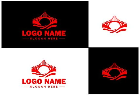 Bridge Construction Building logo icon vector for business brand app icon c.. Ilustración de archivo