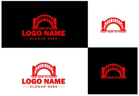 Bridge Construction Building logo icon vector for business brand app icon c.. Ilustración de archivo
