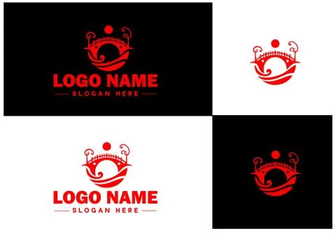 Bridge Construction Building logo icon vector for business brand app icon c.. Ilustración de archivo