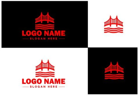 Bridge Construction Building logo icon vector for business brand app icon c.. Ilustración de archivo