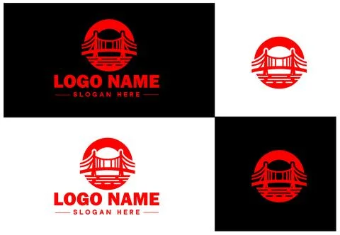 Bridge Construction Building logo icon vector for business brand app icon c.. Ilustración de archivo