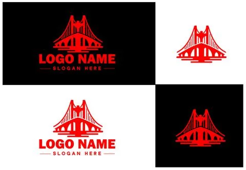 Bridge Construction Building logo icon vector for business brand app icon c.. Ilustración de archivo