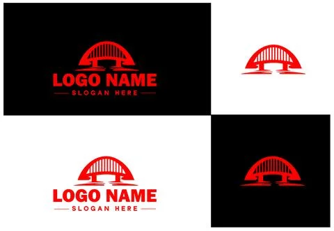 Bridge Construction Building logo icon vector for business brand app icon c.. Ilustración de archivo
