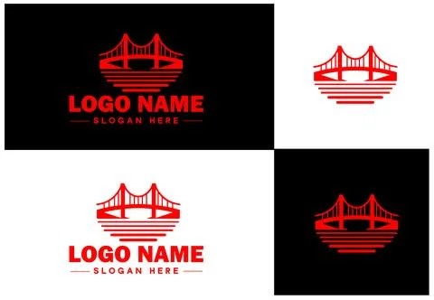Bridge Construction Building logo icon vector for business brand app icon c.. Ilustración de archivo