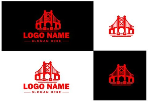 Bridge Construction Building logo icon vector for business brand app icon c.. Ilustración de archivo