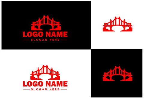 Bridge Construction Building logo icon vector for business brand app icon c.. Ilustración de archivo