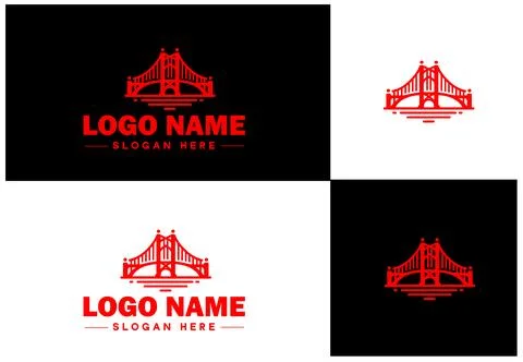 Bridge Construction Building logo icon vector for business brand app icon c.. Ilustración de archivo