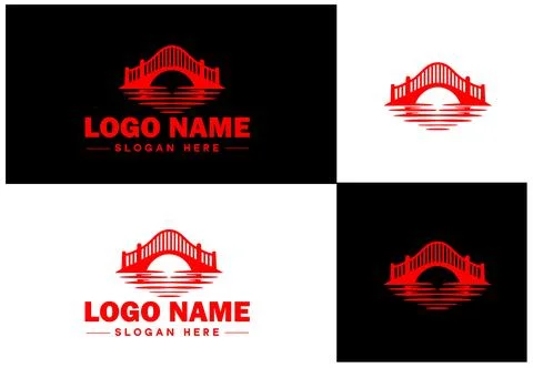 Bridge Construction Building logo icon vector for business brand app icon c.. Ilustración de archivo