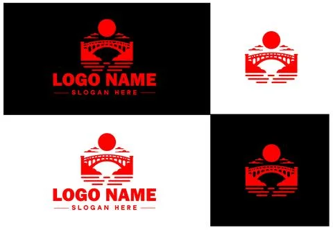 Bridge Construction Building logo icon vector for business brand app icon c.. Ilustración de archivo