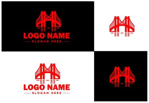 Bridge Construction Building logo icon vector for business brand app icon c.. Ilustración de archivo