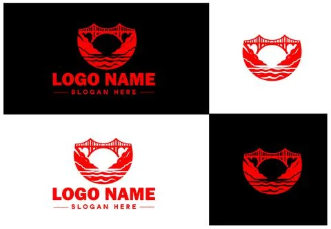 Bridge Construction Building logo icon vector for business brand app icon c.. Ilustración de archivo