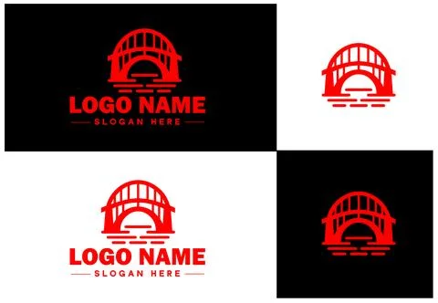 Bridge Construction Building logo icon vector for business brand app icon c.. Ilustración de archivo