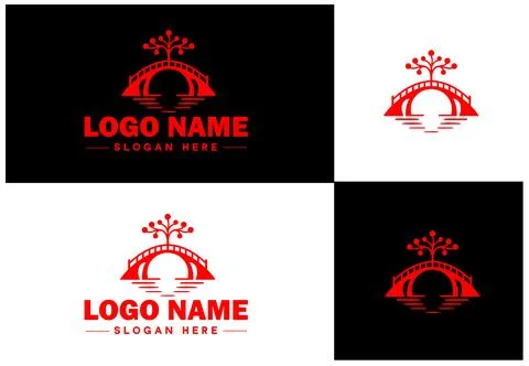 Bridge Construction Building logo icon vector for business brand app icon c.. Ilustración de archivo