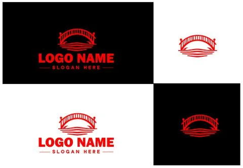 Bridge Construction Building logo icon vector for business brand app icon c.. Ilustración de archivo