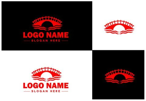 Bridge Construction Building logo icon vector for business brand app icon c.. Ilustración de archivo