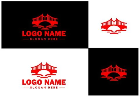 Bridge Construction Building logo icon vector for business brand app icon c.. Ilustración de archivo