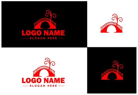 Bridge Construction Building logo icon vector for business brand app icon c.. Ilustración de archivo