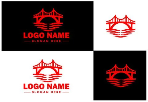 Bridge Construction Building logo icon vector for business brand app icon c.. Ilustración de archivo