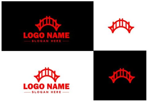 Bridge Construction Building logo icon vector for business brand app icon c.. Ilustración de archivo