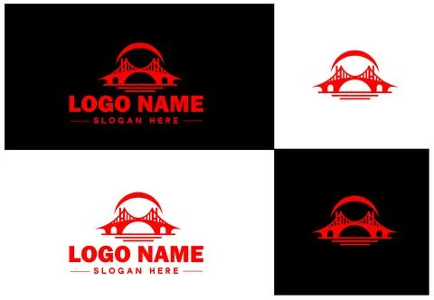 Bridge Construction Building logo icon vector for business brand app icon c.. Ilustración de archivo