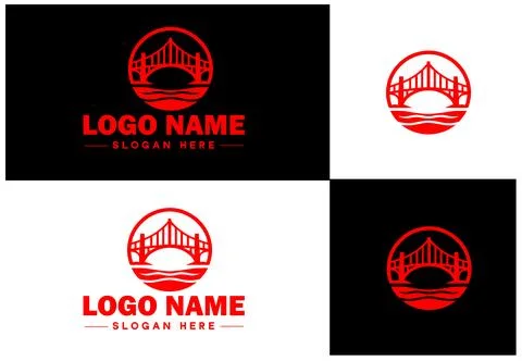 Bridge Construction Building logo icon vector for business brand app icon c.. Ilustración de archivo
