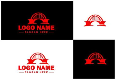 Bridge Construction Building logo icon vector for business brand app icon c.. Ilustración de archivo