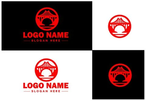 Bridge Construction Building logo icon vector for business brand app icon c.. Ilustración de archivo