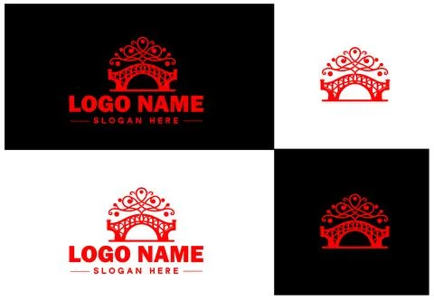 Bridge Construction Building logo icon vector for business brand app icon c.. Ilustración de archivo