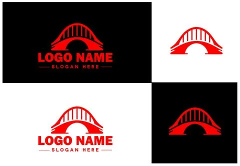 Bridge Construction Building logo icon vector for business brand app icon c.. Ilustración de archivo